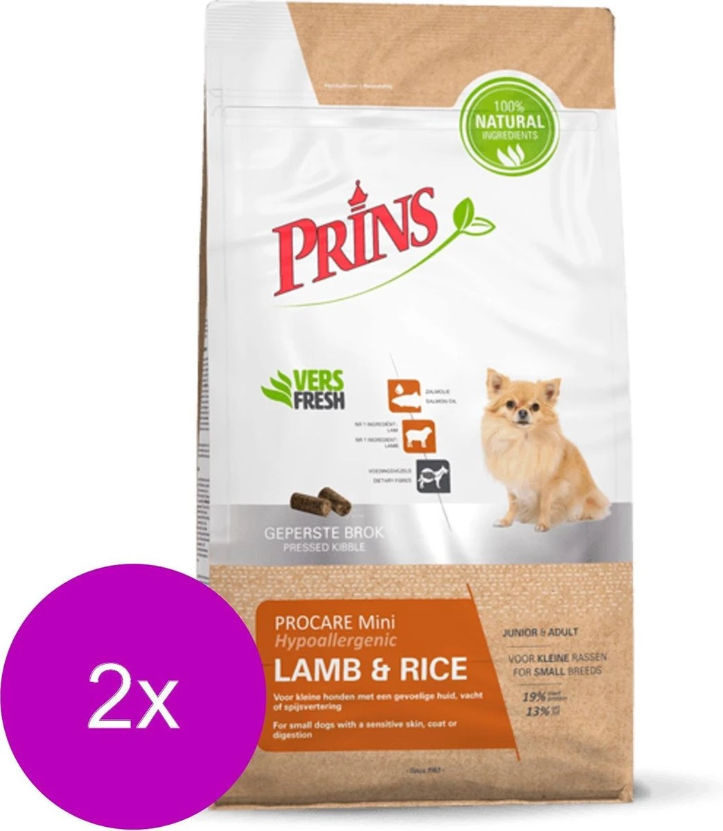 Prins ProCare Mini Lam & Rijst - Hond - Droogvoer - 2 X 3 Kg 2 Prins ProCare Mini Lam & Rijst - Hond - Droogvoer - 2 X 3 Kg - Afbeelding 2
