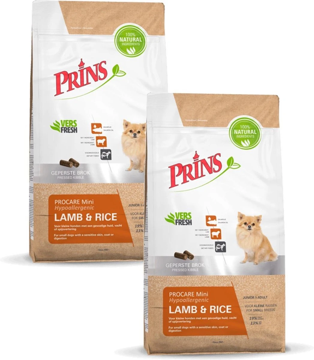 Prins ProCare Mini Lam & Rijst - Hond - Droogvoer - 2 X 3 Kg 1 Prins ProCare Mini Lam & Rijst - Hond - Droogvoer - 2 X 3 Kg
