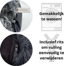 Springos Hondenmand | Superzacht En Luxe | Wasbaar | Donut | Fluffy | Hondenkussen | 50cm | Grijs 11 Springos Hondenmand | Superzacht En Luxe | Wasbaar | Donut | Fluffy | Hondenkussen | 50cm | Grijs -Hondenbenodigdheden Winkel 1151x1200 1