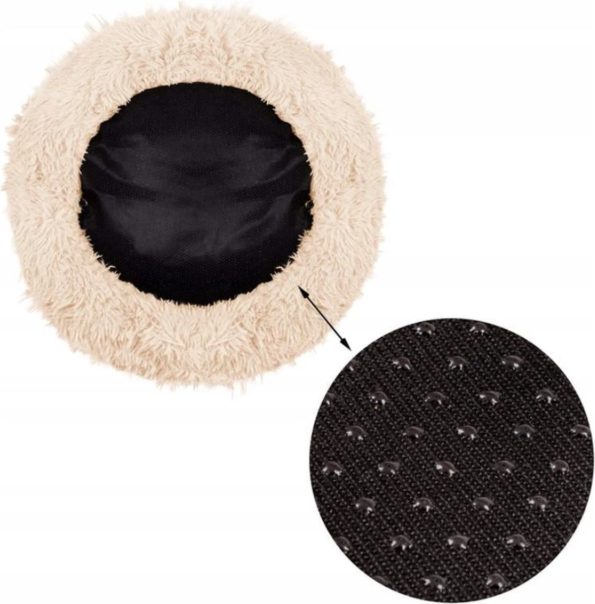 Springos Hondenmand | Superzacht En Luxe | Wasbaar | Donut | Fluffy | Hondenkussen |40 CM | Ecru 5 Springos Hondenmand | Superzacht En Luxe | Wasbaar | Donut | Fluffy | Hondenkussen |40 CM | Ecru - Afbeelding 5