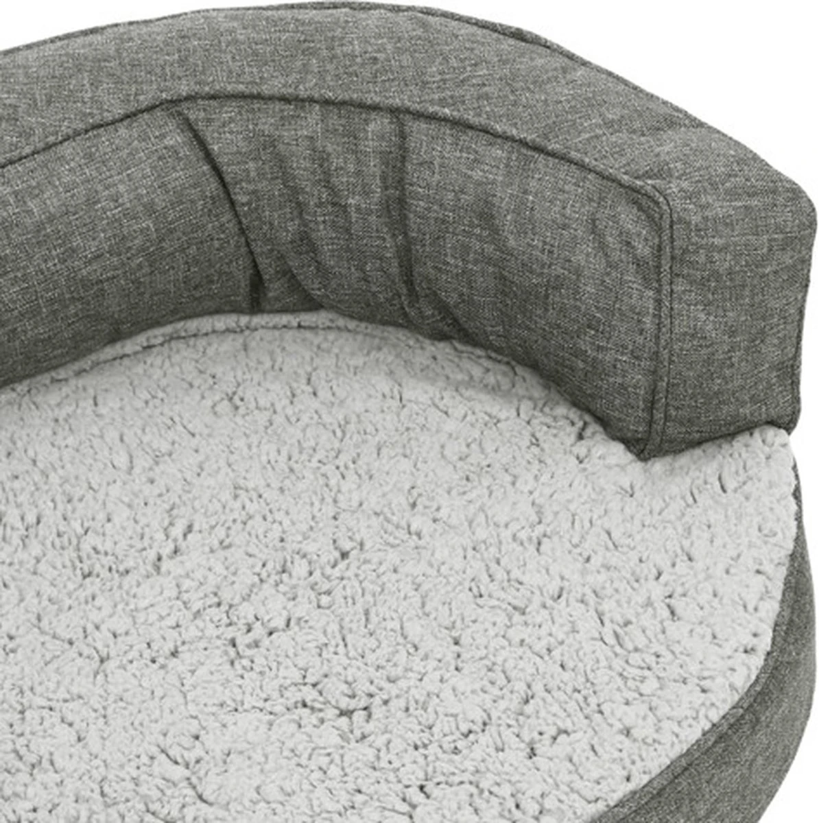 VidaXL Hondenbed Ergonomisch Linnen-look 75x53 Cm Fleece Grijs 2 VidaXL Hondenbed Ergonomisch Linnen-look 75x53 Cm Fleece Grijs - Afbeelding 2