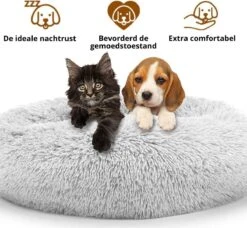 RK® Donut Hondenmand - Zacht Pluche Hondenmand - Hondenbed - 70cm - Hondenkussen - Kattenmand - Grijs Grey -Hondenbenodigdheden Winkel 1200x1106