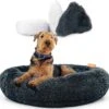 Happysnoots Hondenmand Met Rits - 80cm - Hondenbed - Donut Dog Bed - Fluffy - Grijs - Wasbaar