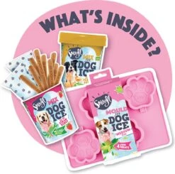 Smoofl Honden Lekkernij - Starter Kit Om Je Eigen Honden Ijs Te Maken, Kit Met 2 Ijsmixen Voor Honden, Pindakaas En Aardbei Smaak, Een Pootvormige Silicone Vorm - Voor 4 Hondenijsjes -Hondenbenodigdheden Winkel 1200x1189