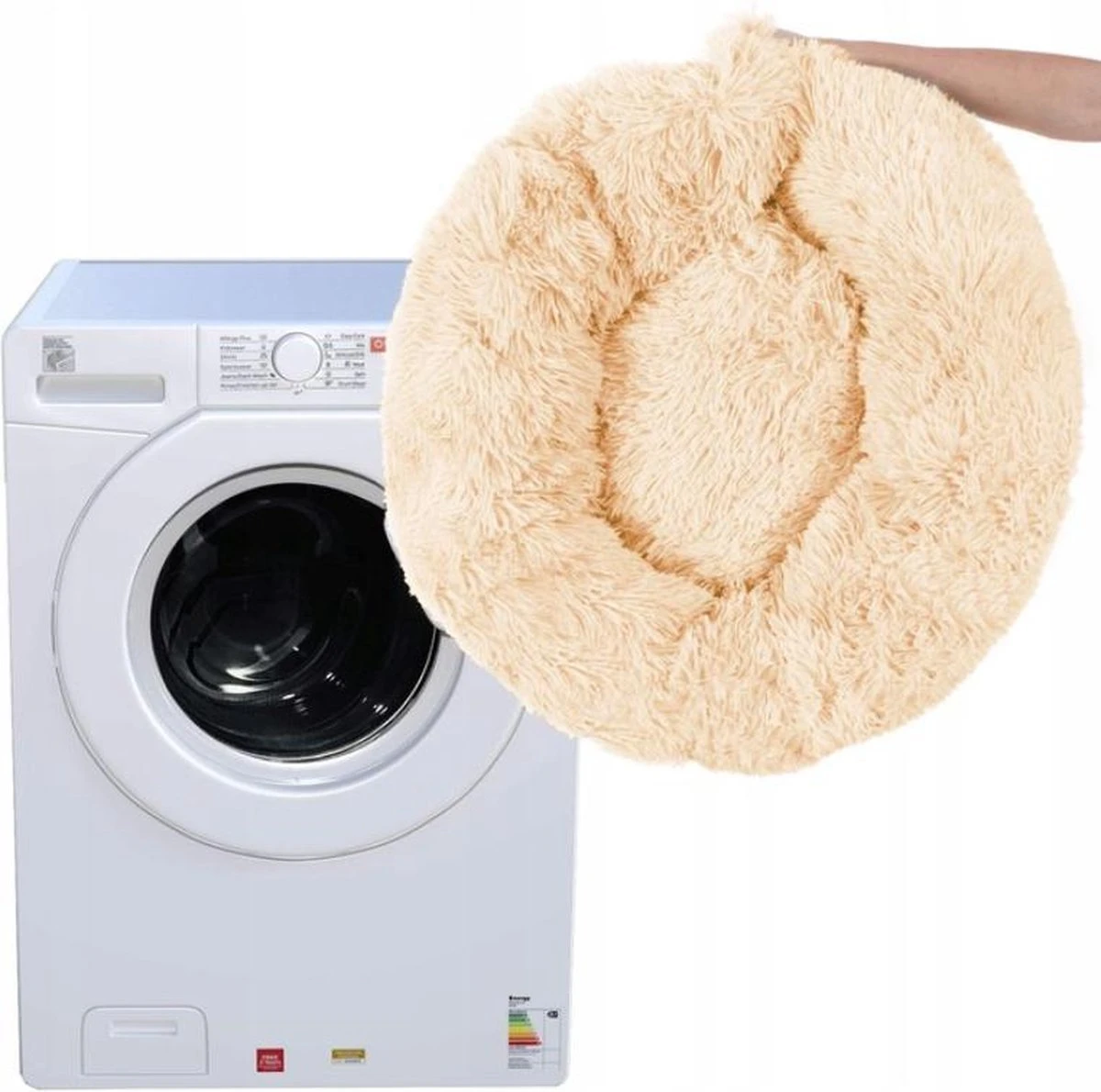 Springos Hondenmand | Superzacht En Luxe | Wasbaar | Donut | Fluffy | Hondenkussen |40 CM | Ecru 4 Springos Hondenmand | Superzacht En Luxe | Wasbaar | Donut | Fluffy | Hondenkussen |40 CM | Ecru - Afbeelding 4