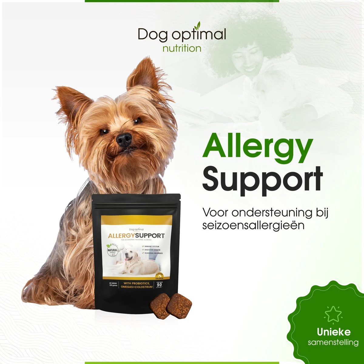 DOG OPTIMAL ALLERGY SUPPORT 90 Stuks - Allergie - Honden - Hondensnacks - Hondenkoekjes - Hondensupplementen - Honden - Puppy - Hondenvoeding - Weerstand - Supplement 9 DOG OPTIMAL ALLERGY SUPPORT 90 Stuks - Allergie - Honden - Hondensnacks - Hondenkoekjes - Hondensupplementen - Honden - Puppy - Hondenvoeding - Weerstand - Supplement - Afbeelding 9