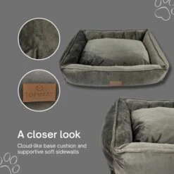 Topmast Soft Velours - Hondenmand - 75 X 58 Cm - L - Grijs - Hondenbed - Hondenkussen - Luxe Hondenmanden - Machinewasbaar Binnenkussen -Hondenbenodigdheden Winkel 1200x1200 159