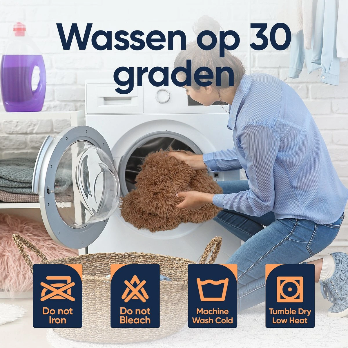 Happysnoots Hondenmand Met Rits - 80cm - Hondenbed - Donut Dog Bed - Fluffy - Grijs - Wasbaar 5 Happysnoots Hondenmand Met Rits - 80cm - Hondenbed - Donut Dog Bed - Fluffy - Grijs - Wasbaar - Afbeelding 5