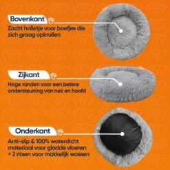 Happysnoots Hondenmand Met Rits - 80cm - Hondenbed - Donut Dog Bed - Fluffy - Grijs - Wasbaar 22 Happysnoots Hondenmand Met Rits - 80cm - Hondenbed - Donut Dog Bed - Fluffy - Grijs - Wasbaar -Hondenbenodigdheden Winkel 1200x1200 176