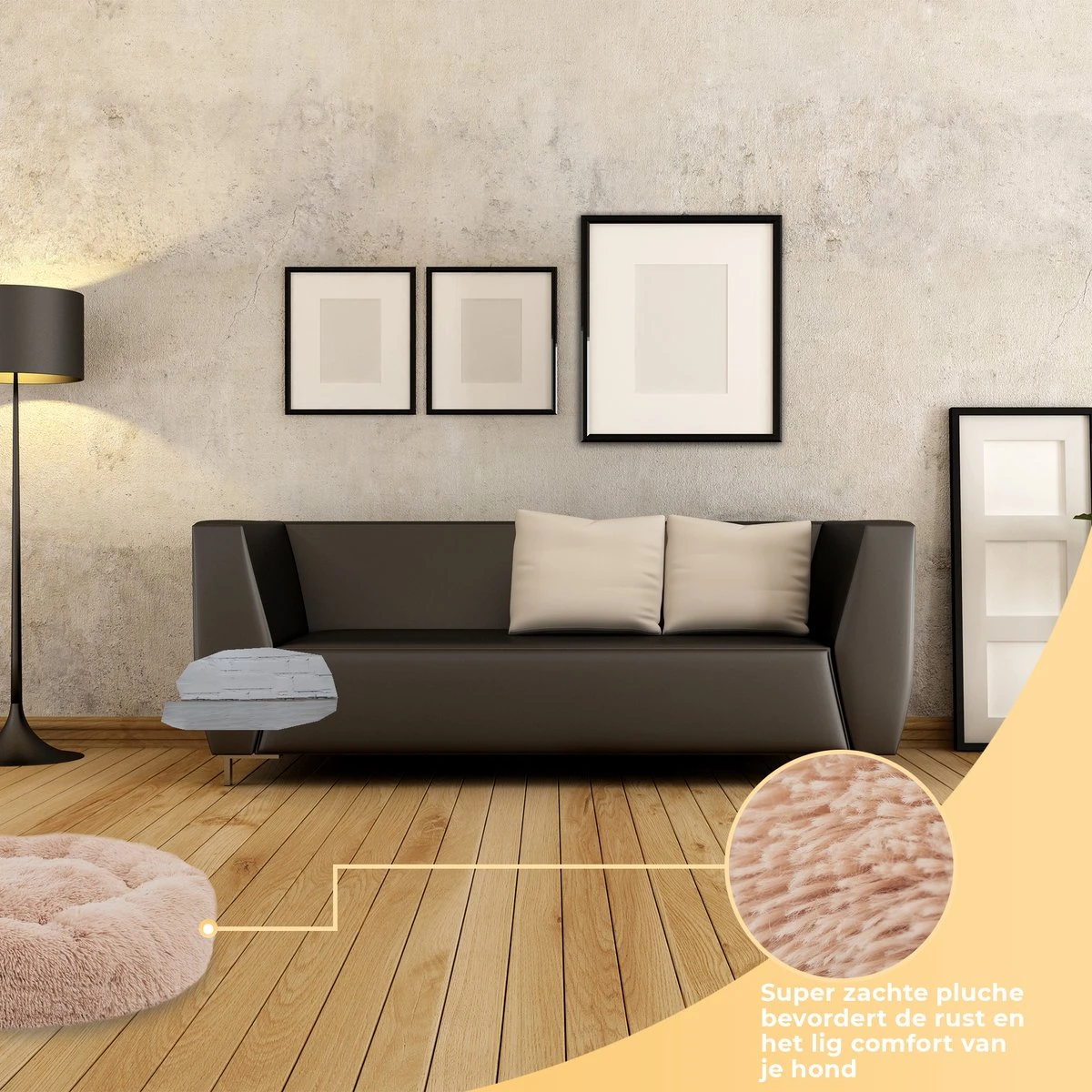 Coooper Donut Hondenmand - Fluffy Hondenmand - 100 Cm - XXL - Wasbaar - Pluche 2 Coooper Donut Hondenmand - Fluffy Hondenmand - 100 Cm - XXL - Wasbaar - Pluche - Afbeelding 2