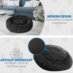 Pawzle Hondenmand - Donut Hondenkussen - Kattenmand - Bed Voor Honden & Katten - Wasbaar - 60cm - Zwart 13 Pawzle Hondenmand - Donut Hondenkussen - Kattenmand - Bed Voor Honden & Katten - Wasbaar - 60cm - Zwart -Hondenbenodigdheden Winkel 1200x1200 221