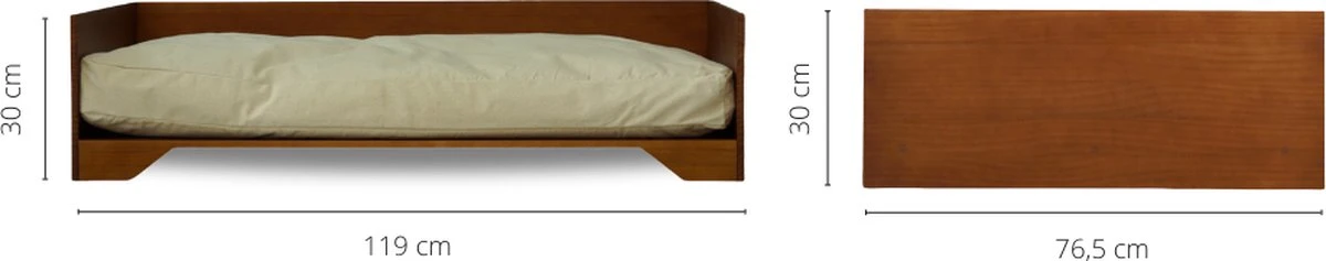 STUDIO ANIMAUX Hondenmand Met Katoenen Kussen (maat L) | 119 X 76,5 Cm | Hondenbed | Hondensofa | Hondenbank | Hout | Bruin 9 STUDIO ANIMAUX Hondenmand Met Katoenen Kussen (maat L) | 119 X 76,5 Cm | Hondenbed | Hondensofa | Hondenbank | Hout | Bruin - Afbeelding 9