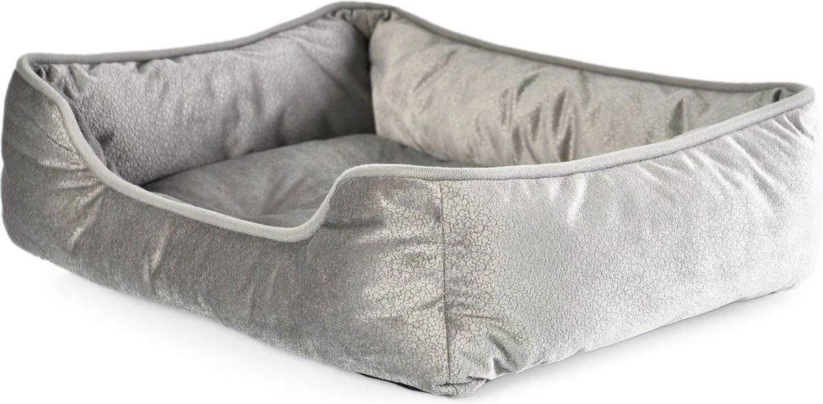 Topmast Hondenbed - Dierenmand - Dierenkussen - Molly - Zilver - 56 X 46 X 16 Cm - 1 + 1 GRATIS 1 Topmast Hondenbed - Dierenmand - Dierenkussen - Molly - Zilver - 56 X 46 X 16 Cm - 1 + 1 GRATIS