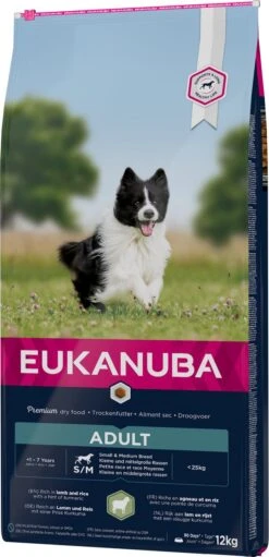 Eukanuba Dog Adult Small/Medium Breed Lamb / Rice - 12 KG -Hondenbenodigdheden Winkel 580x1200