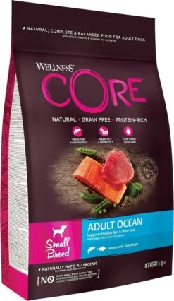 Wellness Core Grain Free Dog Small Breed Adult Ocean - Hondenvoer - Zalm Tonijn 5 Kg -Hondenbenodigdheden Winkel 696x1200