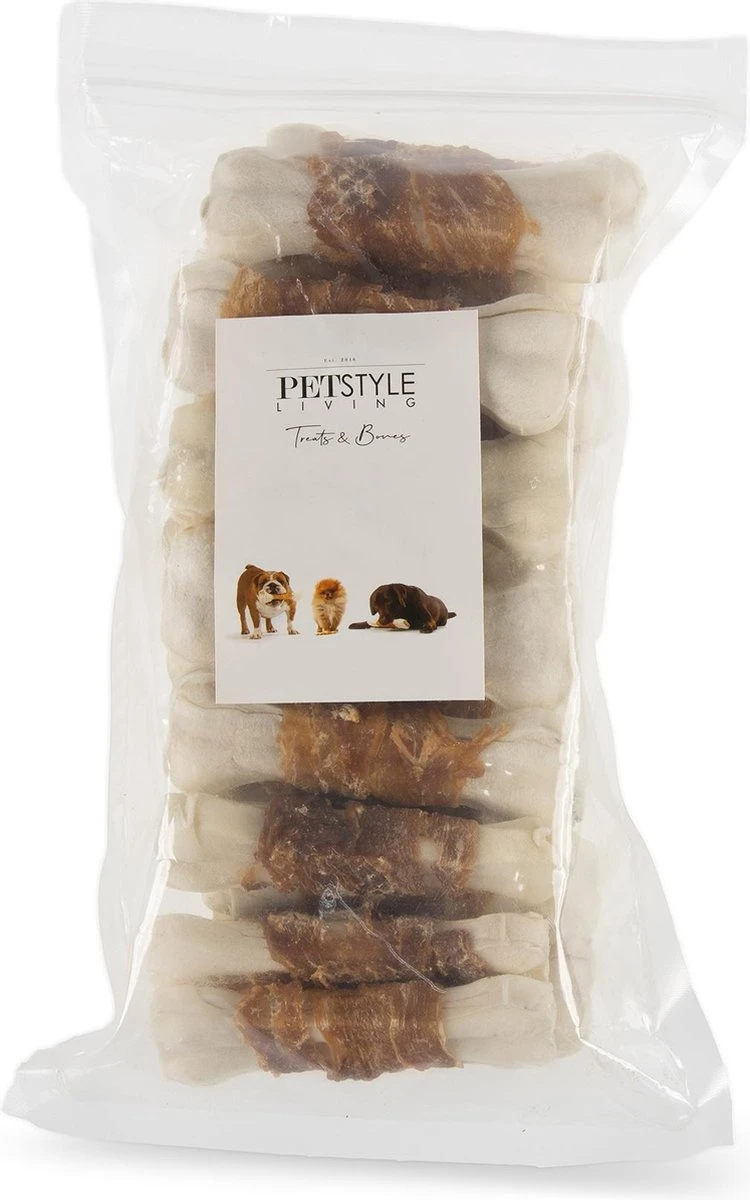 Petstyleliving Geperst Bot Met Eend 10cm - 20 Stuks - Hersluitbaar - Hondensnacks 1 Petstyleliving Geperst Bot Met Eend 10cm - 20 Stuks - Hersluitbaar - Hondensnacks