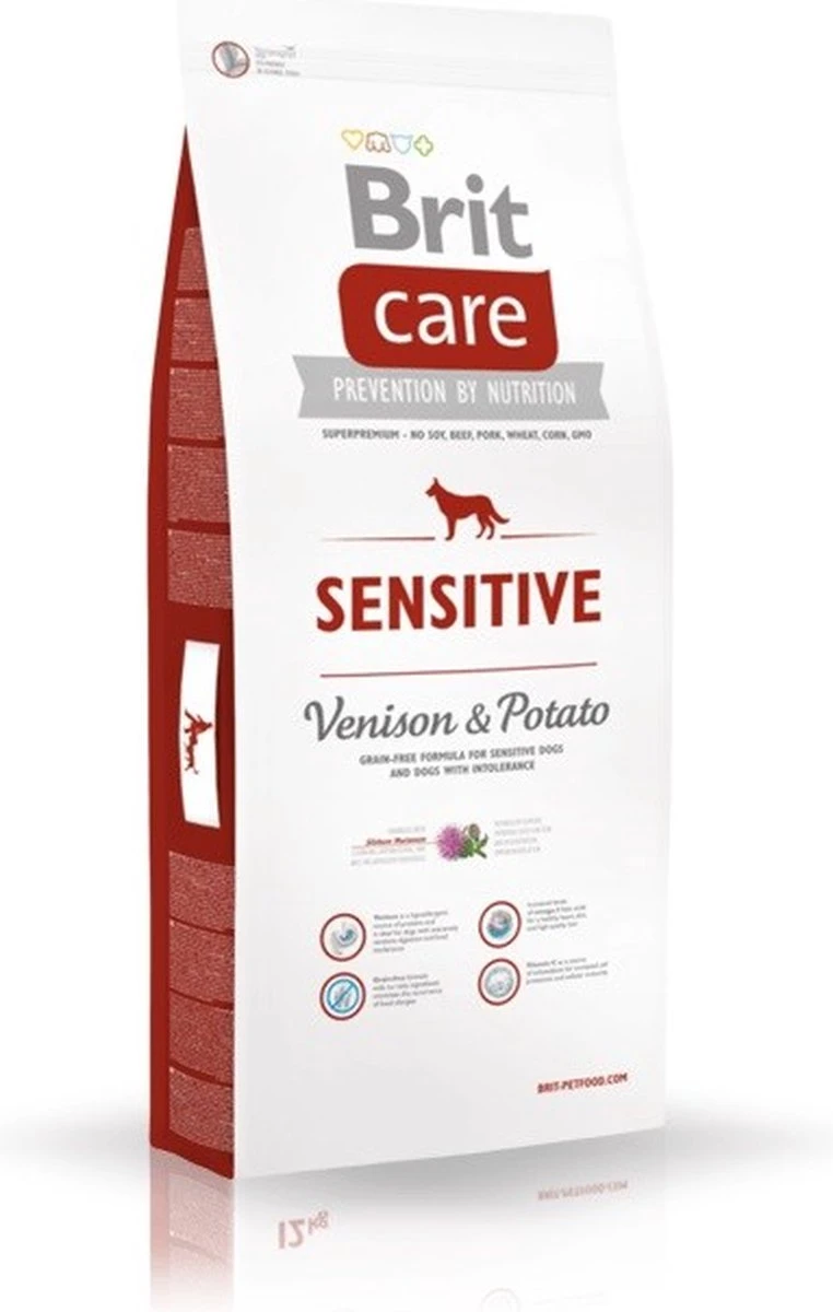 BRIT Care Hypo Allergeen Sensitive Hert&aardappel 12kg 1 BRIT Care Hypo Allergeen Sensitive Hert&aardappel 12kg