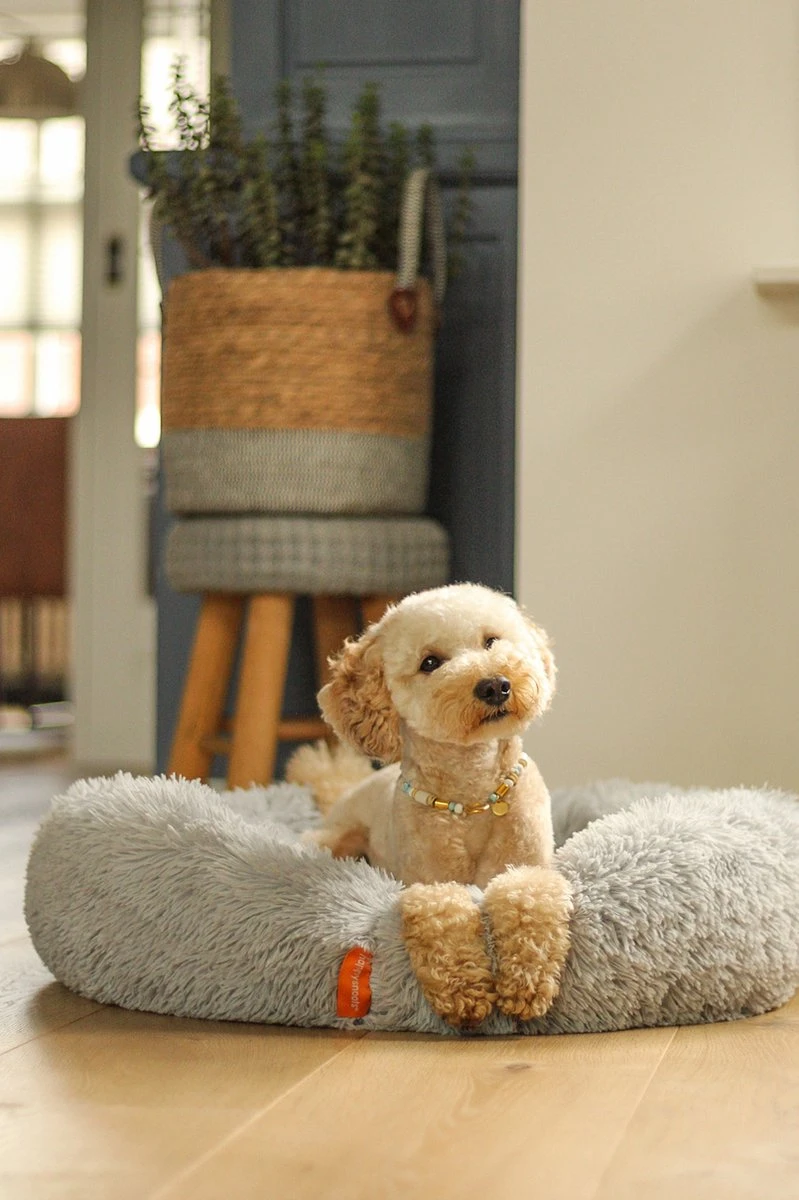 Happysnoots Hondenmand Met Rits - 80cm - Hondenbed - Donut Dog Bed - Fluffy - Grijs - Wasbaar 13 Happysnoots Hondenmand Met Rits - 80cm - Hondenbed - Donut Dog Bed - Fluffy - Grijs - Wasbaar - Afbeelding 13