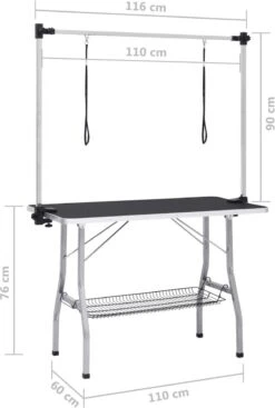 VIDAXL Hondentrimtafel Verstelbaar Met 2 Lussen En Opbergschap -Hondenbenodigdheden Winkel 808x1200 1