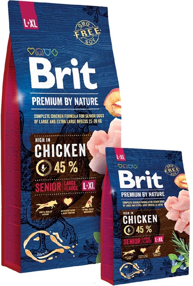 Brit Premium By Nature Hondenvoer Senior L/XL 15 Kg - Hond 1 Brit Premium By Nature Hondenvoer Senior L/XL 15 Kg - Hond
