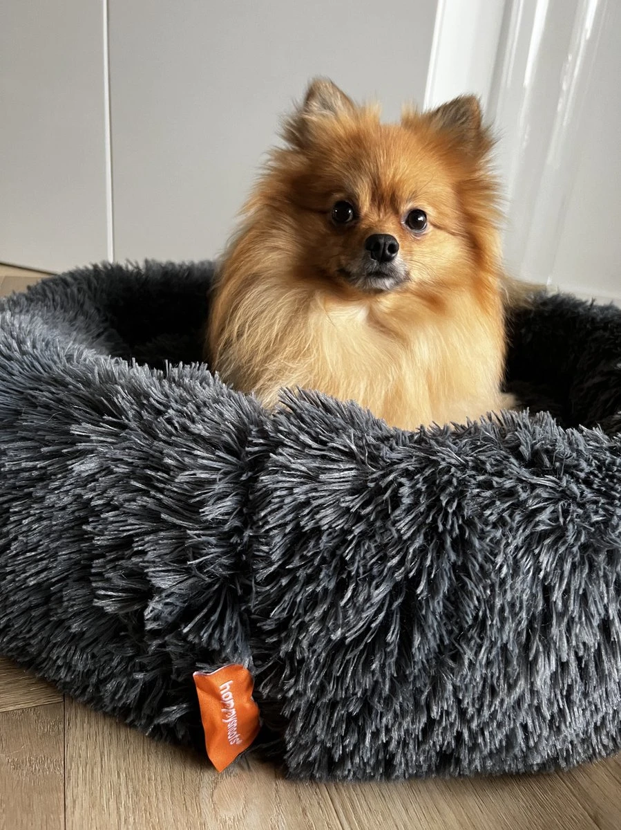 Happysnoots Hondenmand Met Rits - 80cm - Hondenbed - Donut Dog Bed - Fluffy - Grijs - Wasbaar 10 Happysnoots Hondenmand Met Rits - 80cm - Hondenbed - Donut Dog Bed - Fluffy - Grijs - Wasbaar - Afbeelding 10